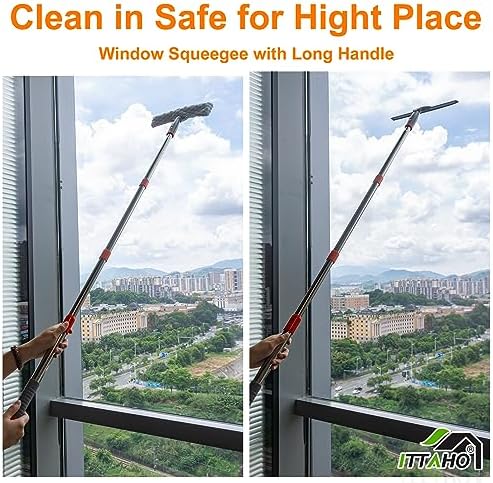 Squeegee for Window Cleaning, Extendable Window Cleaner for Car, Sliding Door - Image 2