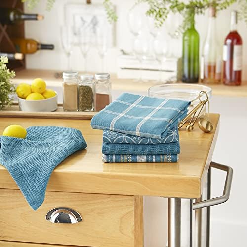 DII Assorted Woven Kitchen Set, Storm Blue, 5 Piece - Image 4