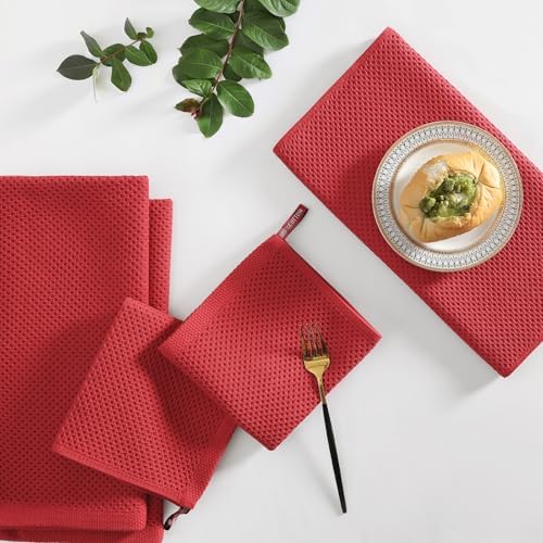 Homaxy 12 Pack 100% Cotton Kitchen Towels and Dishcloths Set - Image 6