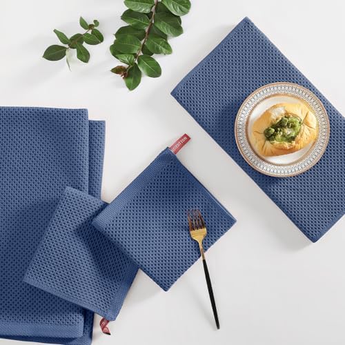 Homaxy 12 Pack 100% Cotton Kitchen Towels and Dishcloths Set - Image 6