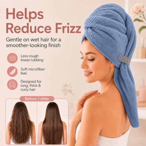 Large Microfiber Hair Wrap Towel - Image 5