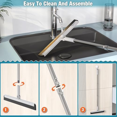 KOLLIEE Floor Squeegee 59" Adjustable Long Handle Professional - Image 5