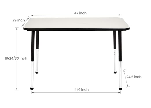 Amazon Basics Adjustable Height Rectangular Classroom Activity Table, Writing - Image 3
