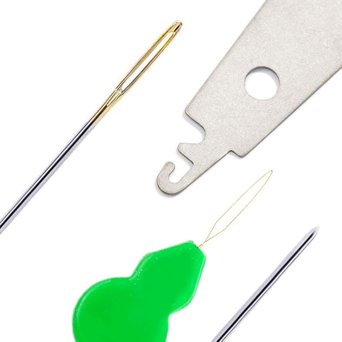 90pcs Cross Stitch Needles +2 Needle Threader Golden Color Large Eyes Cross - Image 7