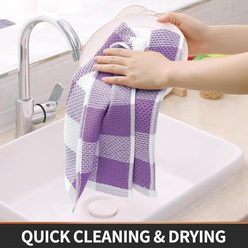 Homaxy 100% Cotton Kitchen Towels and Dishcloths Set of 8 - Image 5