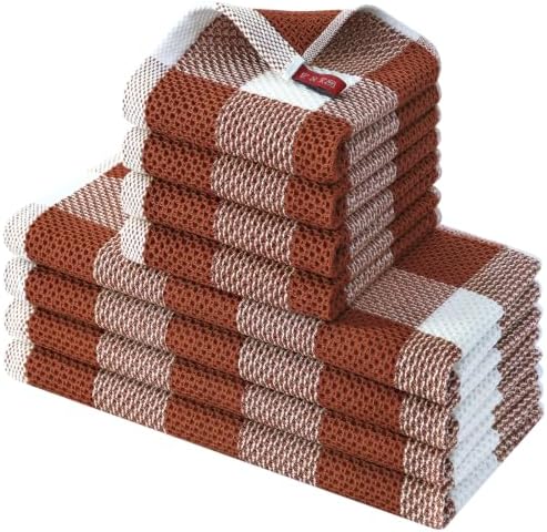 Homaxy 100% Cotton Kitchen Towels and Dishcloths Set of 8 by Homaxy
