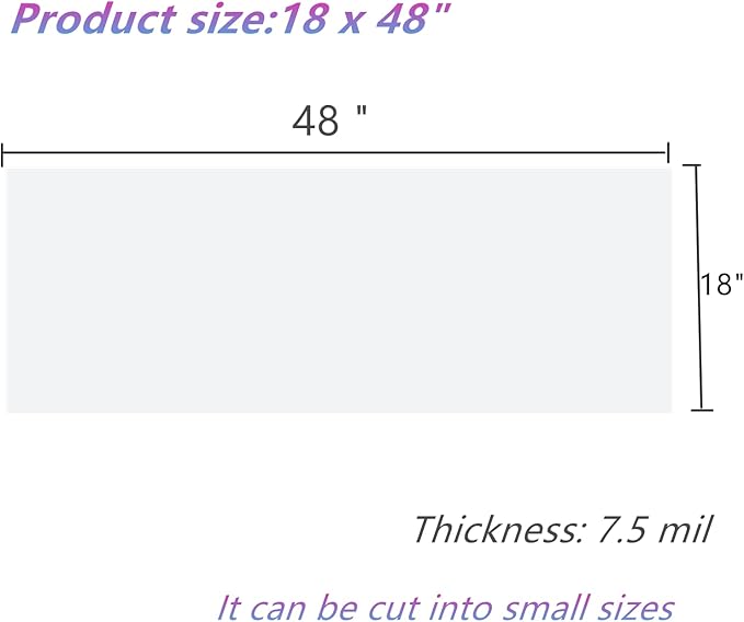 BANLTRE 18"x48" 5 Pieces Clear Blank Stencil Acetate Mylar for Craft,Silhouette Vinyl Cutting – Craft Material Making Sheets