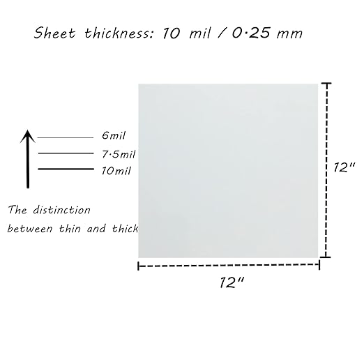 BANLTRE 10 Sheets 10 mil Mylar Sheet 12 x 12 inch Milky Translucent PET Blank Stencil Making Sheet for Machines, Laser Cutting, Cut Tool Template Material (10 mil)