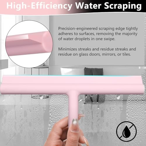 Silicone Shower Squeegee for Glass Doors Window Squeegee for Walls, Car Window - Image 4