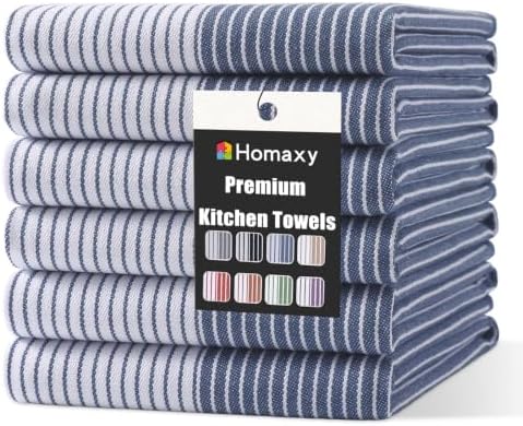 Homaxy Premium 100% Cotton Kitchen Towels 18"x28", 6 Pack by Homaxy