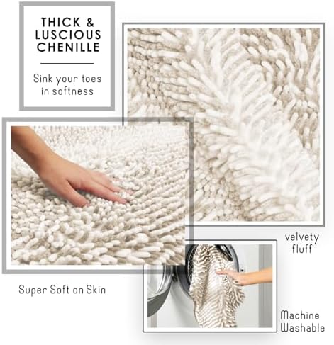 Hearth & Harbor Bathroom Rugs, Chenille Bath Mat - Image 4