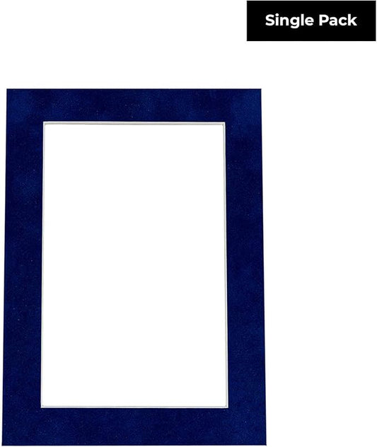 11x14 Mat Bevel Cut for 8.5x11 Photos - Acid Free Brooke Blue Suede Precut Matboard With Backing Board and Crystal Clear, Self Seal Mat Bag - For Pictures, Framing - 4-ply Thickness