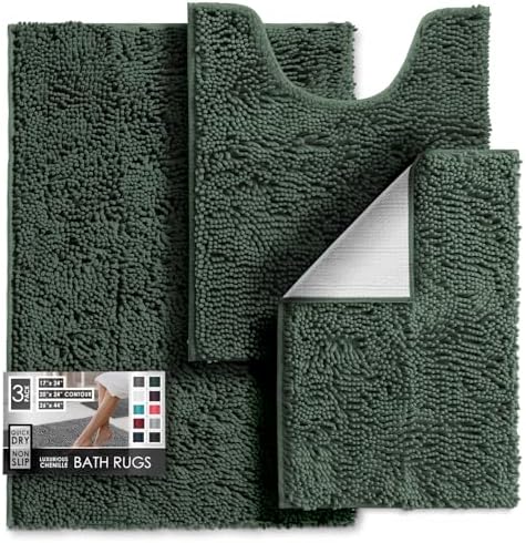 Hearth & Harbor Bathroom Rugs, Chenille Bath Mat by HearthHarbor