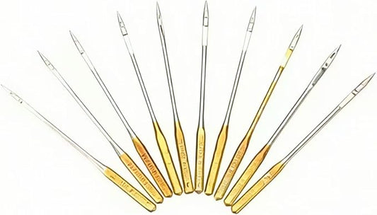10 Pcs Sewing Machine Needles,Big Eye Universal Sewing Machine Home Sewing Macine Size 16 Sewing Notions and Supplies, Universal Sewing Machine Needles (Golden)