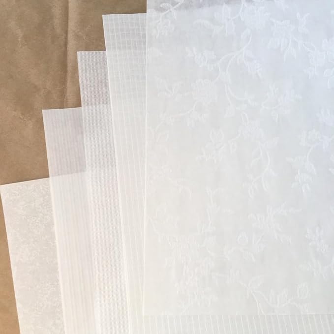 20 Sheets Scrapbook Paper A5 Size Textured Papers, White Mulberry Art Paper Craft Materials for DIY Card Making, Collage, Decoupage, Junk Journaling Supplies