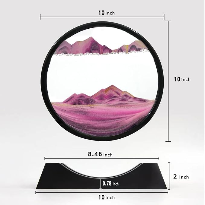 SOFLIY 3D Dynamic Sand Art Liquid Motion, Moving Sand Art Picture Round Glass - Image 7