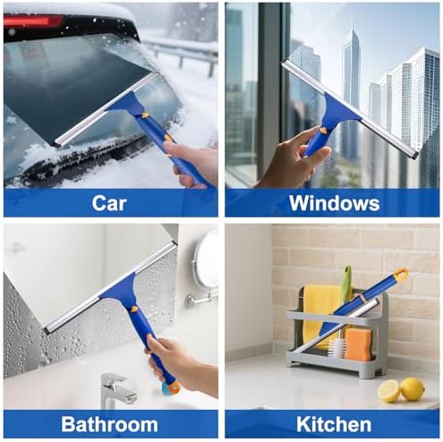 10" Swivel Window Cleaning Squeegee, All-Purpose Anti-Slip Window Squeegee - Image 6