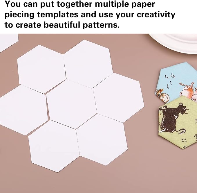 300 Count Paper Piecing Shapes Hexagon Paper Piecing Templates Quilting - Image 6