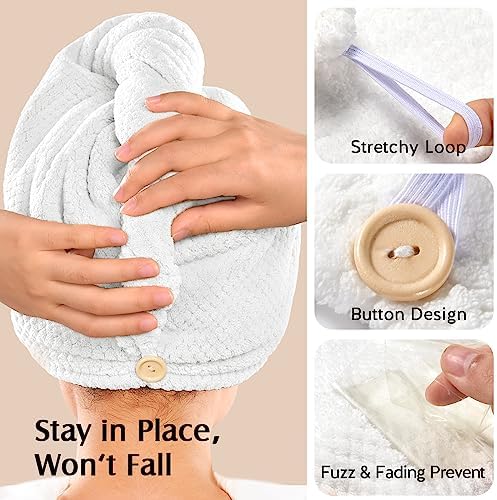 YFONG 2 Pack Microfiber Hair Towel Wrap - Image 5
