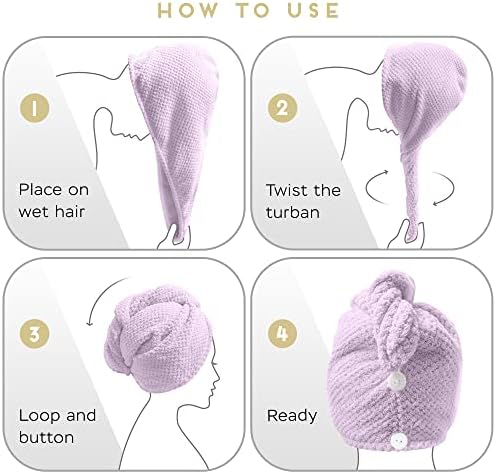 SimpleField 2 Pack Microfiber Hair Towel Wrap - Image 6