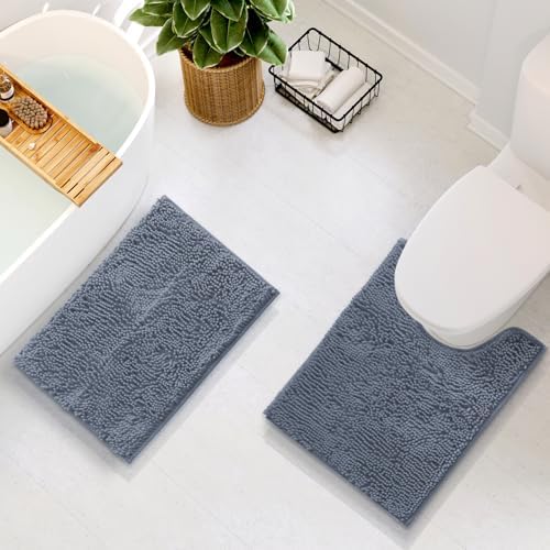 Hearth & Harbor Bathroom Rugs, Chenille Bath Mat - Image 2