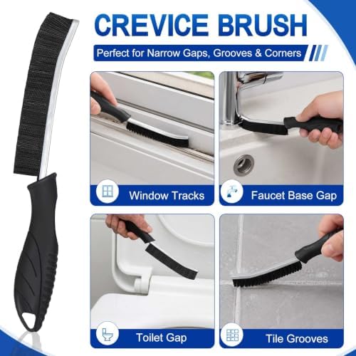 9pcs Crevice Cleaning Brush Set, Hard Bristle Scrub Brushes Tool Kit - Image 2
