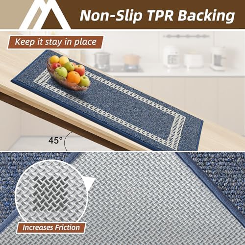 COSY HOMEER Kitchen Rugs Sets of 2 Non-Slip Washable - Image 3