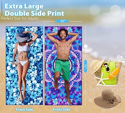TwoYek Microfiber Beach Towels Extra Large 71x32 inches 6 Pack Bulk - Image 3
