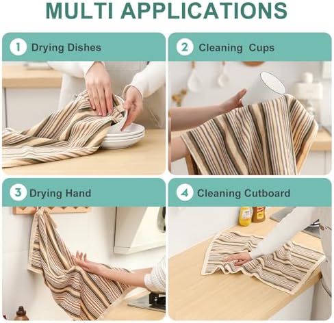 SALAS Kitchen Dish Towels for Drying Dishes, Large Cotton Kitchen Cloths Hand - Image 5