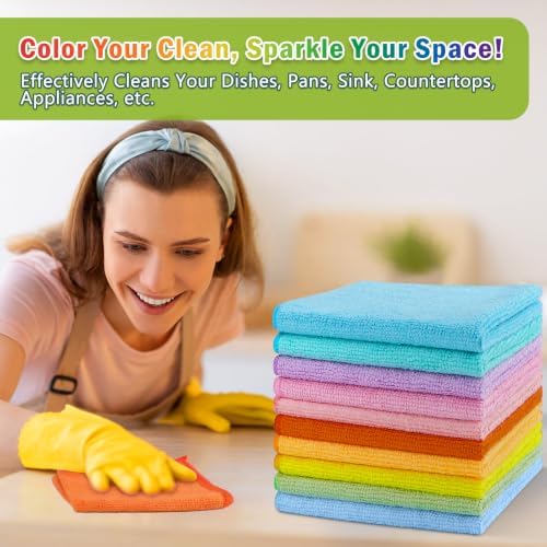 AIDEA Microfiber Cleaning Cloth-20PK, Microfiber Towels, 11.5"×11.5" - Image 4