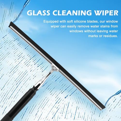 Shower Squeegee with Long Handle, 17-60" Telescopic Window Squeegee with - Image 4