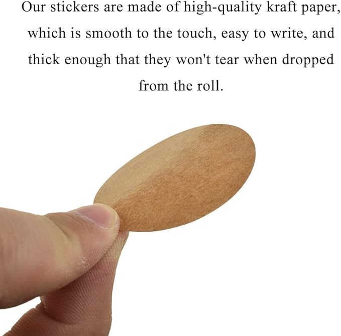 HAHIYO 2Inch 500Pcs Natural Brown Kraft Sticker Round Label Sticker Roll Round Blank Label Sticker to Write On Permanent Adhesive Dot Sticker for Jar and Canning Label Price Tag Store Organizing