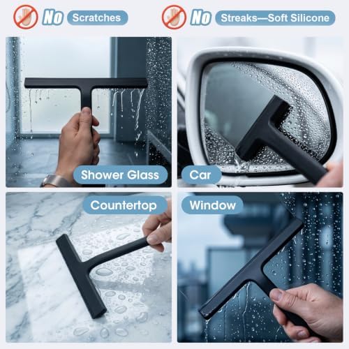 Shower Squeegee for Glass Doors, 8.6-Inch Silicone - Image 5