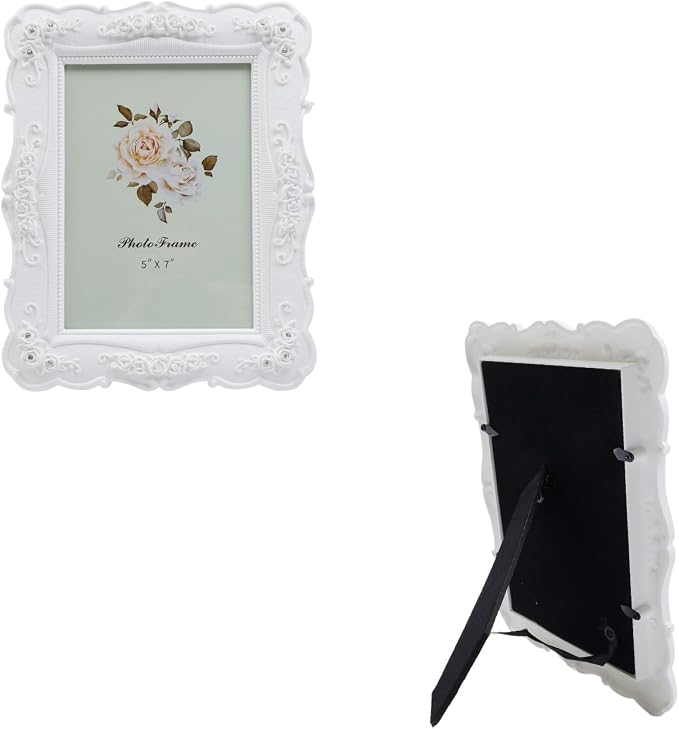 Coshar Rose Flower Design Picture Frame Vintage Photo Frame 5 x 7 Inch | - Image 9