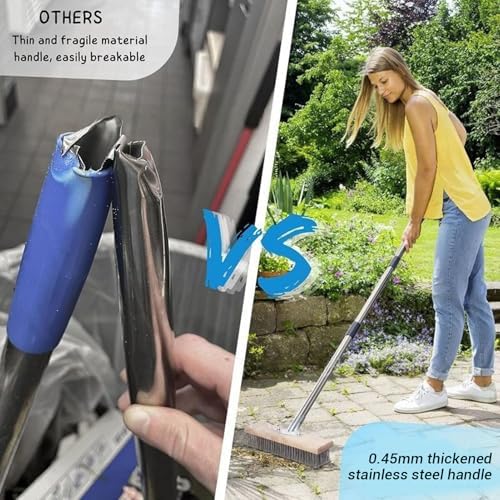Deck Brush with Long Handle, Wire Deck Scrub Brush, High Efficiency Stainless - Image 5