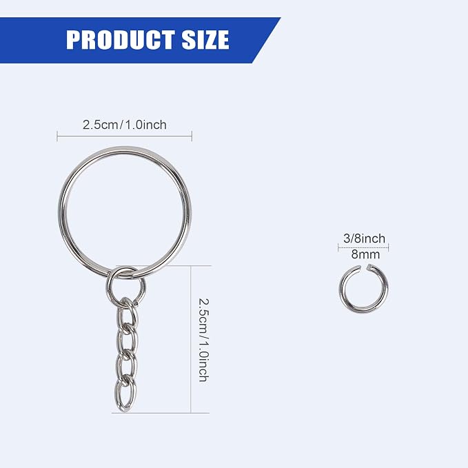 120PCS Keychain Making Supplies, Keychains Bulk Rings Making Kit - Image 3