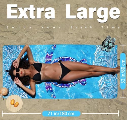 Widdonen Microfiber Beach Towel, Compact 2 Pack-71x32 Inch - Image 2