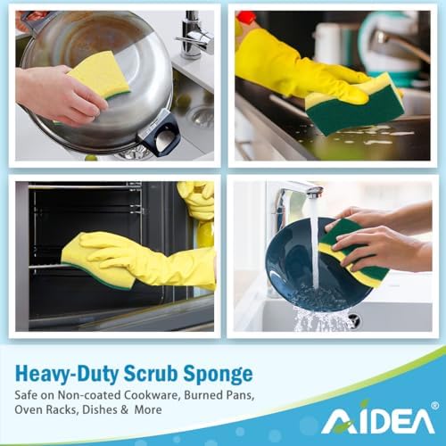 AIDEA Sponges Kitchen, Heavy-Duty Scrub Sponges, Sponge - Image 5