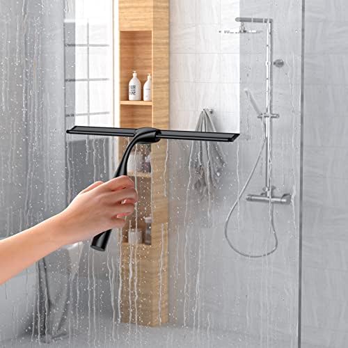 Shower Squeegee for Glass Doors, 10-Inch Stainless Steel Squeegee Bathroom - Image 2