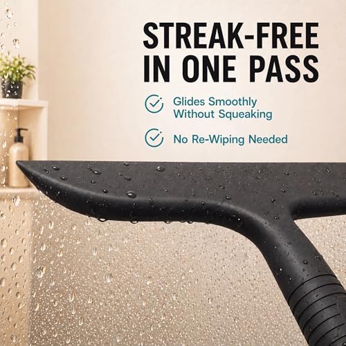 Shower Squeegee for Glass Doors, Silicone Wiper - Image 3