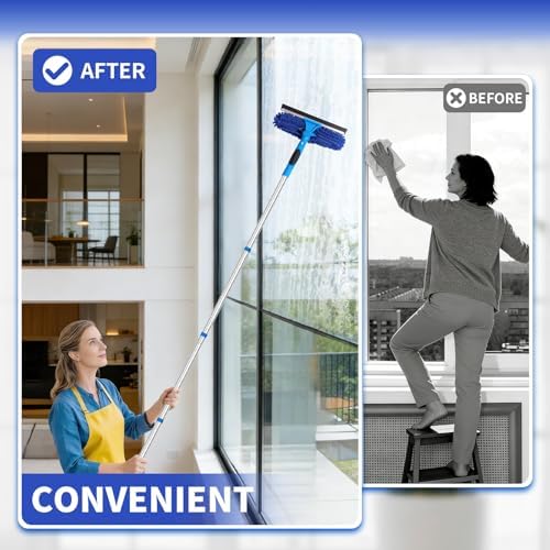 109" Window Cleaning Squeegee Kit, Professional 2 in 1 Squeegee Window Cleaner - Image 5