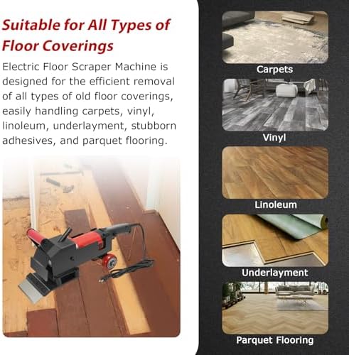 Electric Floor Scraper with 2 Blades, Detachable Handle - Image 4