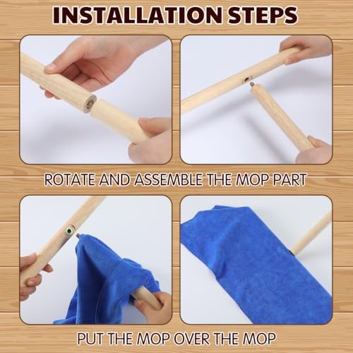 Cuban Mop Stick 48 Inch Wood T-Pole - Image 4