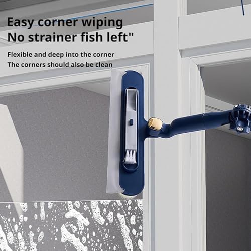 47in Window Squeegee with Extension Pole, 4-in-1 Telescopic Window Cleaner Tool - Image 5