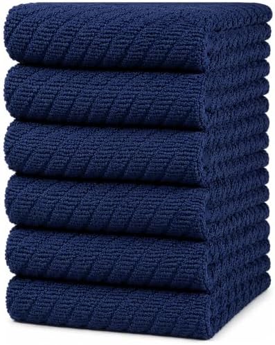 Bumble Kitchen Towels, 100% Cotton, Dish Towels Navy by BumbleTowels