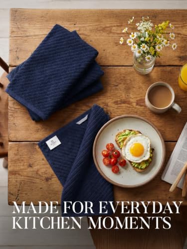 Bumble Kitchen Towels, 100% Cotton, Dish Towels Navy - Image 2