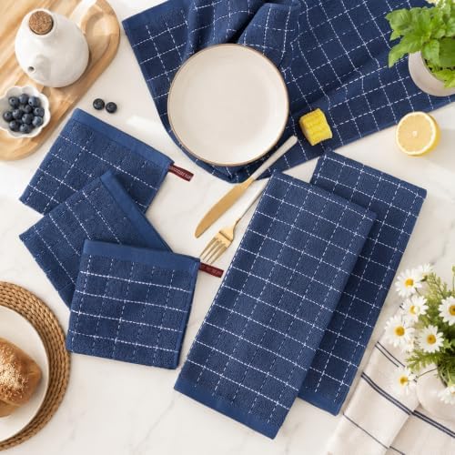 Kitinjoy 100% Cotton Kitchen Towels and Dishcloths Set - Image 2