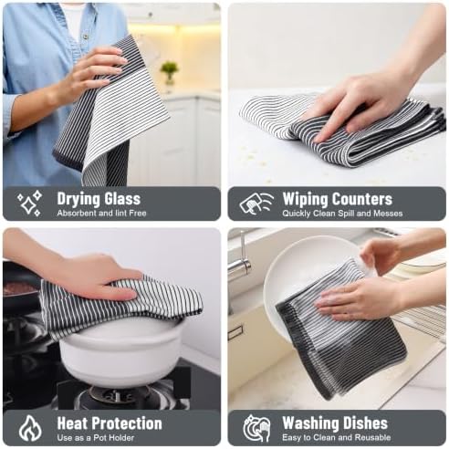 Homaxy Premium 100% Cotton Kitchen Towels 18"x28", 4 Pack - Image 5
