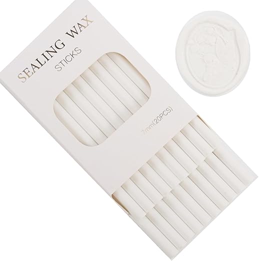 20Pcs Wax Seal Sticks Set with Glue Gun, Great for Wedding Invitations, Envelopes, Gift Wrapping (20, White)