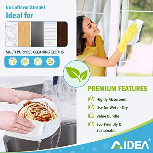 AIDEA White Microfiber Cleaning Cloth, Cleaning Rags, 11.5"×11.5" - Image 7